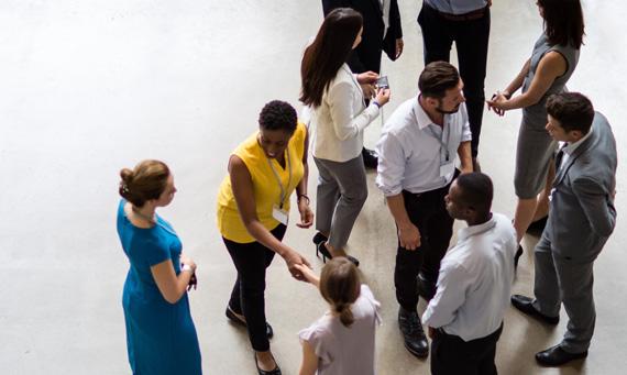 People talking at an event